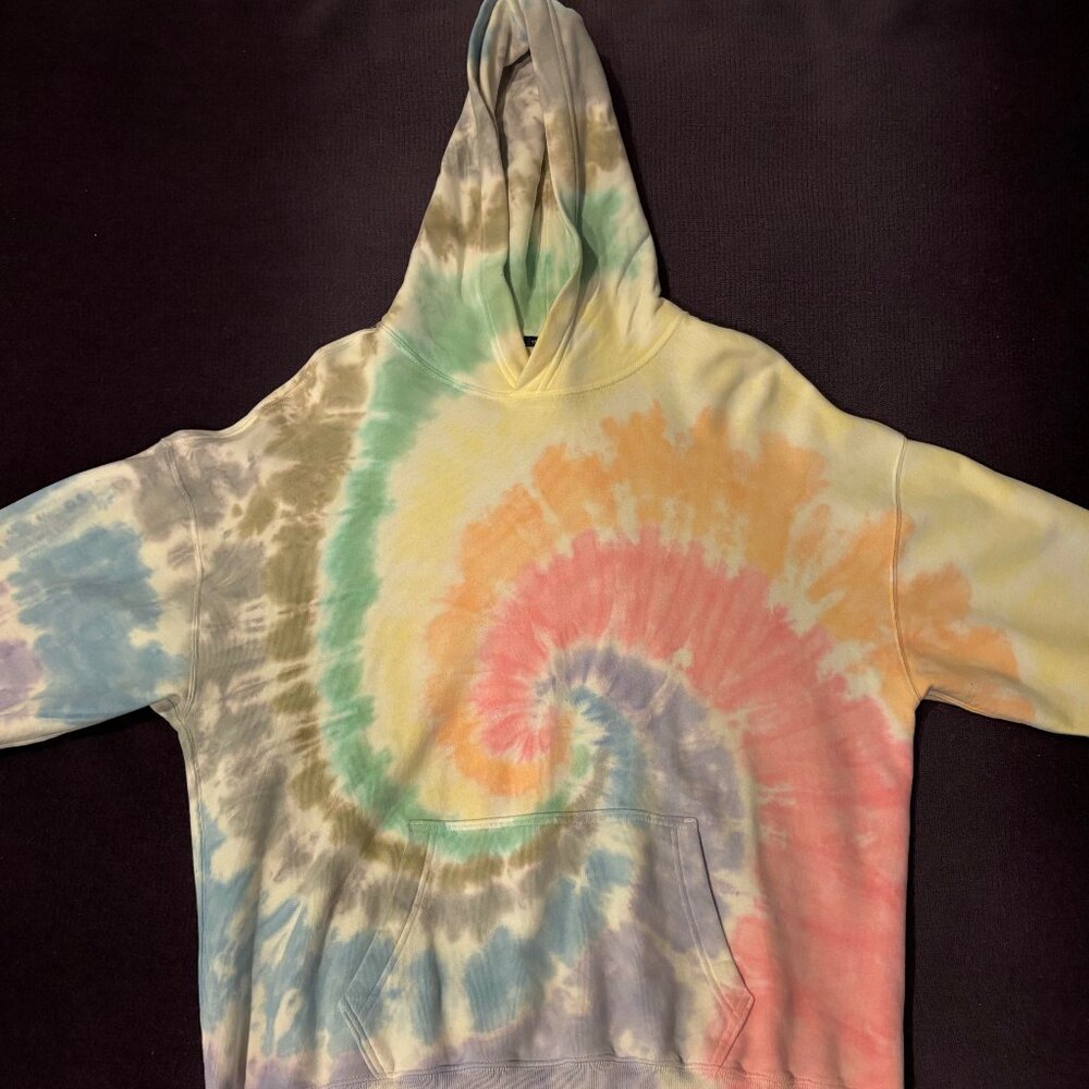 Abercrombie & Fitch Oversized Tie-Dye Hoodie | Pastel Spiral | Unisex